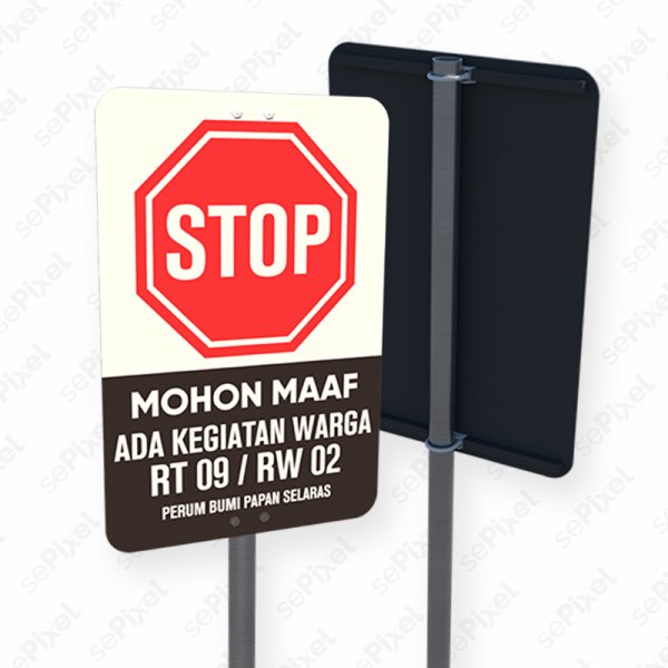 Rambu Plang STOP Kegiatan warga - sePixel